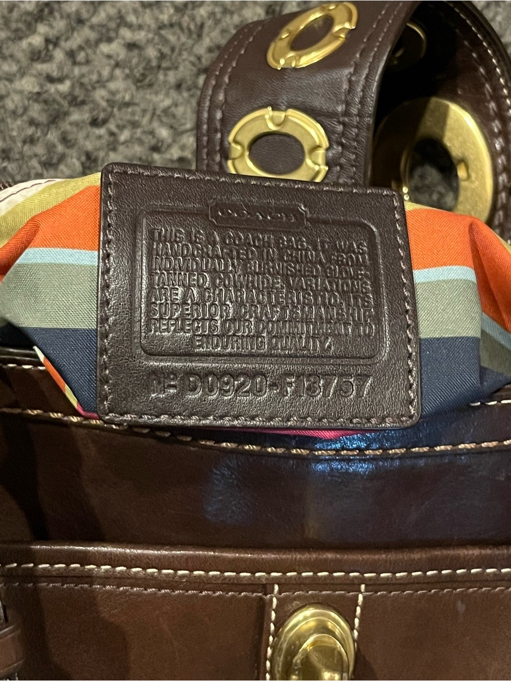 Vintage Coach Lilly Legacy 13757 Turn LockbBrown Leather Shoulder Bag - Picture 8 of 10
